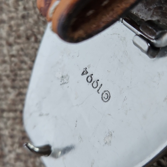 Vtg 1994 Double J Saddlery Bling Horsehair Leather Belt Silver Floral Buckle 32 - Picture 5 of 9